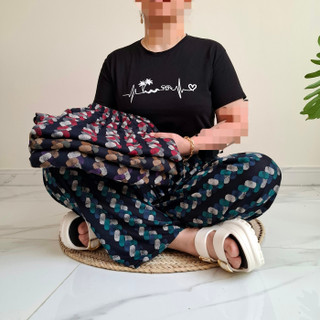 شلوار راحتی زنانه طرحدار در چهار رنگ آبی بنفش قرمز و سبز